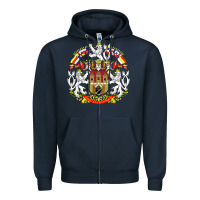 Navy praha prague czech republic coat of arms ex czechoslovakia t shirt Zipper Hoodie - ArtChic