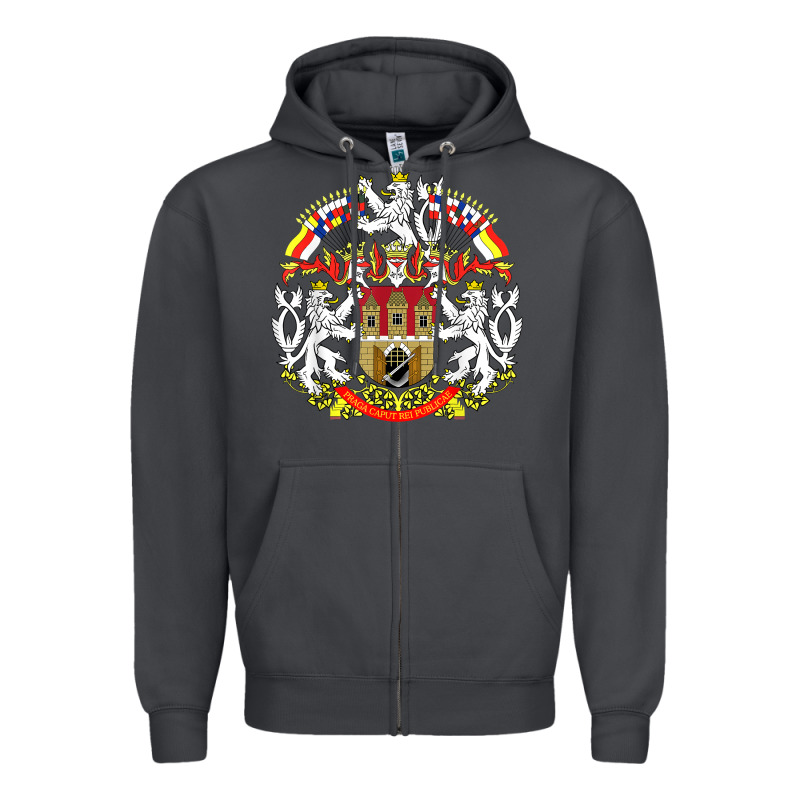 Praha Prague Czech Republic Coat Of Arms Ex Czechoslovakia T Shirt Zipper Hoodie by ArtChic | Teevron