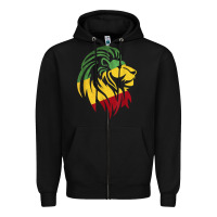 Lion Of Judah Reggae, Rasta, Ethiopia Jamaican Roots Zipper Hoodie | Teevron