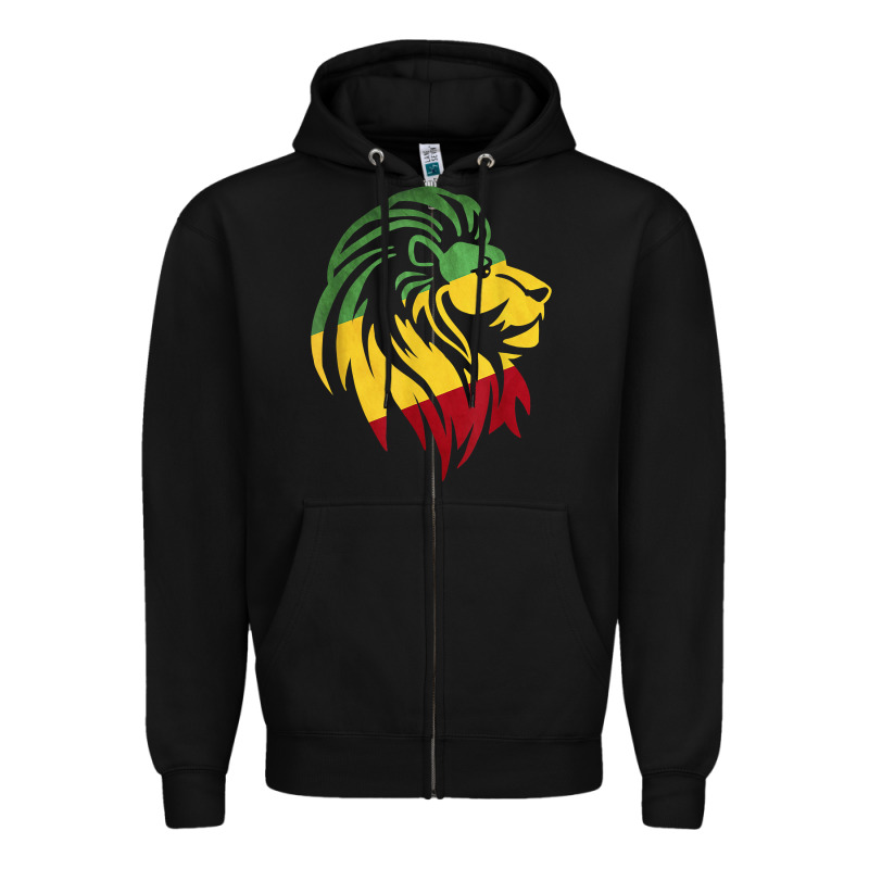 Lion Of Judah Reggae, Rasta, Ethiopia Jamaican Roots Zipper Hoodie by ArtChic | Teevron