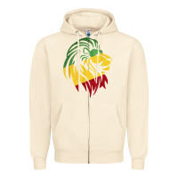 Sandshell Lion of Judah Reggae, Rasta, Ethiopia Jamaican Roots Zipper Hoodie - ArtChic