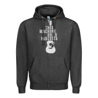 Charcoal Heather This Machine Kills Fascists Zipper Hoodie - ArtChic