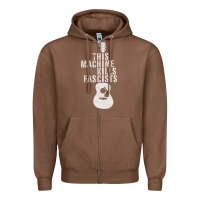 Chestnut This Machine Kills Fascists Zipper Hoodie - ArtChic