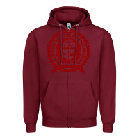 Burgundy macgyver school of engineering Zipper Hoodie - ArtChic