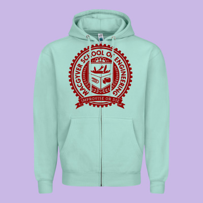 Macgyver School Of Engineering Zipper Hoodie Designed By Artchic