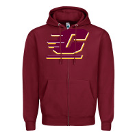 Burgundy The central michigan of chippewas Zipper Hoodie - ArtChic