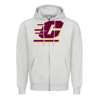 Dove Grey The central michigan of chippewas Zipper Hoodie - ArtChic