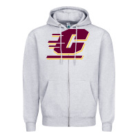 Heather Grey The central michigan of chippewas Zipper Hoodie - ArtChic