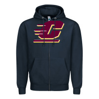 Navy The central michigan of chippewas Zipper Hoodie - ArtChic