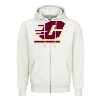 Oatmeal Heather The central michigan of chippewas Zipper Hoodie - ArtChic