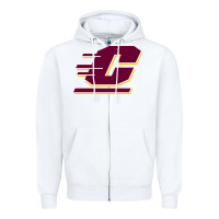 White The central michigan of chippewas Zipper Hoodie - ArtChic