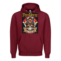 Burgundy firehouse rock love Zipper Hoodie - ArtChic
