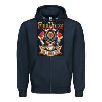 Navy firehouse rock love Zipper Hoodie - ArtChic