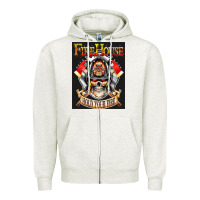 Oatmeal Heather firehouse rock love Zipper Hoodie - ArtChic