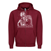Burgundy breaking benjamin 3 Zipper Hoodie - ArtChic