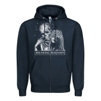 Navy breaking benjamin 3 Zipper Hoodie - ArtChic