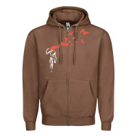 Chestnut banksy headshot butterfly Zipper Hoodie - ArtChic