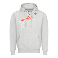 Dove Grey banksy headshot butterfly Zipper Hoodie - ArtChic