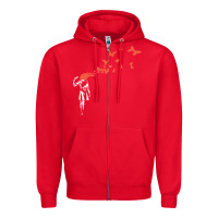 Red banksy headshot butterfly Zipper Hoodie - ArtChic