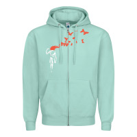 Seafoam banksy headshot butterfly Zipper Hoodie - ArtChic