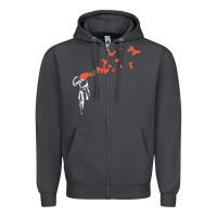 Smoke banksy headshot butterfly Zipper Hoodie - ArtChic