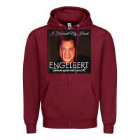 Burgundy engelbert humperdinck Zipper Hoodie - ArtChic