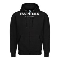 Black fear of god essentials Zipper Hoodie - ArtChic