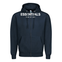 Navy fear of god essentials Zipper Hoodie - ArtChic