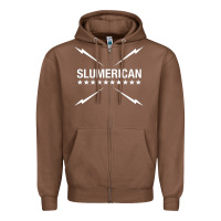 Chestnut slumerican Zipper Hoodie - ArtChic