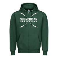 Sports Green slumerican Zipper Hoodie - ArtChic