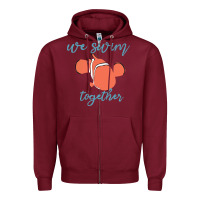 Burgundy just keep swimming 25 Zipper Hoodie - ArtChic