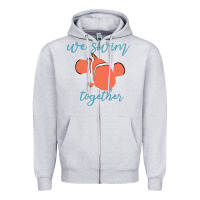 Heather Grey just keep swimming 25 Zipper Hoodie - ArtChic