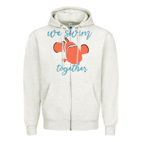 Oatmeal Heather just keep swimming 25 Zipper Hoodie - ArtChic