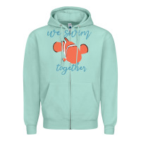 Seafoam just keep swimming 25 Zipper Hoodie - ArtChic