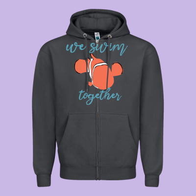 Just Keep Swimming 25 Zipper Hoodie Designed By Artchic