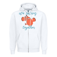 White just keep swimming 25 Zipper Hoodie - ArtChic