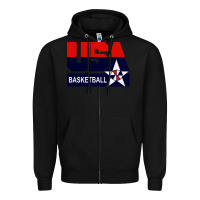 Black usa basketball Zipper Hoodie - ArtChic