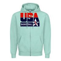 Seafoam usa basketball Zipper Hoodie - ArtChic