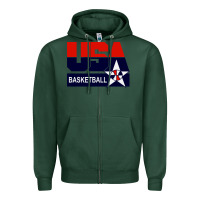 Sports Green usa basketball Zipper Hoodie - ArtChic
