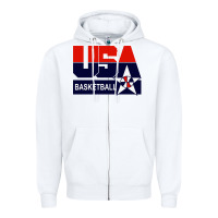 White usa basketball Zipper Hoodie - ArtChic