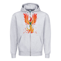 Heather Grey X-Men Jean Grey Phoenix Cosmic Flames Zipper Hoodie - ArtChic