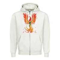 Oatmeal Heather X-Men Jean Grey Phoenix Cosmic Flames Zipper Hoodie - ArtChic