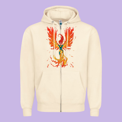 X-men Jean Grey Phoenix Cosmic Flames Zipper Hoodie Designed By Artchic
