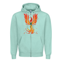 Seafoam X-Men Jean Grey Phoenix Cosmic Flames Zipper Hoodie - ArtChic