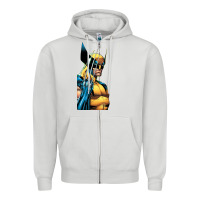 Dove Grey wolverine 3 Zipper Hoodie - ArtChic