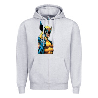 Heather Grey wolverine 3 Zipper Hoodie - ArtChic
