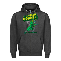 Charcoal Heather the vintage green hornet Zipper Hoodie - ArtChic