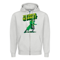 Dove Grey the vintage green hornet Zipper Hoodie - ArtChic