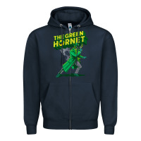 Navy the vintage green hornet Zipper Hoodie - ArtChic