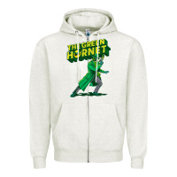 Oatmeal Heather the vintage green hornet Zipper Hoodie - ArtChic